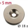 Magnes neodymowy okrągły 18x5mm + otwor 10/5mm