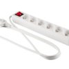 Przedłużacz Z Wyłącznikiem 6-Gniazd Z/U 1,5M /H05vv-F 3G1/ Biały Pm-Zw-6G-15