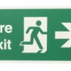 Znak wyjścia, Polipropylenowe, Green, White, Fire Exit, Angielski, Opis: Wyjście pożarowe w prawo