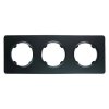 Ramka potrójna, plastikowa, czarna, OVAL Electromalt, OVA1003B