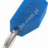 215-BL Wtyczka izolowana 2mm lamelkowa z dodatkowym gniazdem 2mm, niebieska, ELECTRO-PJP, 215BL
