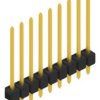 Pin header, 9 pole, pitch 2.54 mm, straight, black, 10048646