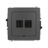 DECO Mechanizm gniazda HDMI 2.1, 8K + gniazda 1xRJ45, kat. 6A, 8-stykowy, bez pola opisowego grafitowy mat 28DGHKBO-86A