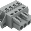 Socket header, 4 pole, pitch 5 mm, angled, gray, 231-104/031-000