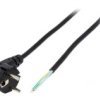 Kabel: 3X0,75Mm2, Cee 7/7 (E/F) Wtyk Kątowy, 2M Lt-322 H05vv-F 3X0.75 Blk 2M...