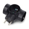 Rozgałęźnik elektryczny - 3 gniazda z uziemieniem - czarny - DPM P901B