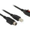 Zasilany wtyk kabla USB 24 V - wtyk USB typu B + 3-pinowy wtyk Hosiden Mini-DIN 3 m do drukarek i terminali POS