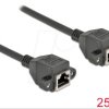 87006 Cat.6a extension cable, S/FTP, black, 0.25 m