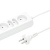 Przedłużacz 2-gniazda b/u + 2xEuro 10A 1,5m /OMY 2x1/ biały PS-462