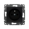 VENA Gniazdo pojedyncze z uziemieniem z przesłoną torów prądowych bez ramki 2P+Z 16A 250V czarny mat 510934