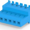 Socket housing, 6 pole, pitch 2.54 mm, angled, blue, 3-640622-6