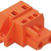 Socket header, 2 pole, pitch 7.62 mm, angled, orange, 231-702/031-000