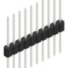 Pin header, 10 pole, pitch 1.27 mm, straight, black, 10059529