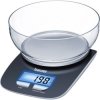 Beurer 704.15 KS25 Kitchen Scales Digital With Weighing Tray Black 3 kg Range