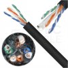 Kabel sieciowy U/UTP kat.6 skrętka 4x2x0,57mm zewnętrzny żelowany PE czarny NEKU