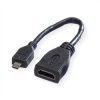 VALUE Kabel HDMI High Speed z Ethernetem, HDMI F - Micro HDMI M, 0,15 m