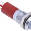Lampka kontrolna do montażu panelowego 24V ac/dc, czerwona 14mm LED Chrom Końcówka lutownicza RS PRO