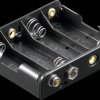 Holder for 4 Mignon batteries (AA), push-button