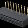 2x 10-pin socket terminal strip, angled, RM 2.54