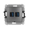 Icon Mechanizm Gniazda Podwójnego 2Xusb A-A 3.0, Bez Pola Opisowego Grafitowy...