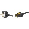 Power cord, UK, plug type G, angled on C19 socket, straight, H05VV-F3G1.5 mm², black, 2 m, 6051.2048