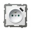 AS Gniazdo pojedyncze z uziemieniem z przesłonami torów prądowych, z ładowarką USB biały GP-1GZPUSB/m/00