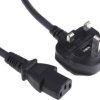 Przewód zasilania złącze A: IEC C13, złącze B: Wtyk brytyjski typu G 3m 5 A 250 V 1mm2 Czarny