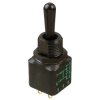 Toggle switch, black, 2 pole, latching/groping, (On)-Off-On, 4 A/28 VDC, 12148X778