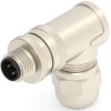 Circular connector, 3 pole, screw connection, screw locking, angled, T4113012031-000