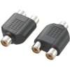 SpeaKa Professional SP-2873360 RCA Y Adapter 1x RCA Socket to 2x RCA Socket Blk