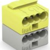 Socket terminal, 2 pole, 5.0-6.0 mm², clamping points: 8, light gray/yellow, clamp connection, 6 A, 243-212