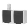 Gniazdo podwójne z/u IP65 n/t 5042-65 szare Aquant 2K Elektro-Plast Nasielsk