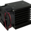 Radiator; DY-MXW0; do SSR 1-fazowych; do SSR 3-fazowych; z wentylatorem 24V DC; z otworami; 0,3K/W; czerniony; 138mm; 85mm; 96mm