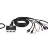 Aten Kabelkowy przełącznik KVM 2 port USB HDMI Audio 1,2m