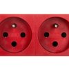 Gniazdo zasilające M45 podwójne z/u 16A czerwone STD-F0K SRO2 6120314
