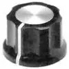 Button, cylindrical, Ø 21.7 mm, (H) 13.36 mm, black, for rotary switch, 5-1437624-2