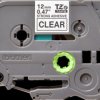 Labelling tape cartridge, 12 mm, tape transparent, font black, 8 m, TZE-S131