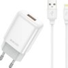 Ładowarka sieciowa JELLICO 2.4A 12W 1x USB + kabel Lightning/iPhone