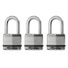 Master Lock M5EURTRILF Excell™ Laminated Steel 50mm Padlock -38mm Shackle-KA x 3