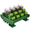 DIN Rail Mount AC/DC 24V Control 4 DPDT 5Amp Pluggable Power Relay Interface Module.