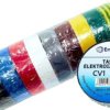 Taśma elektroizolacyjna PCW (zestaw 10 rolek 19mm x 20m x 0,13mm) mix kolorów