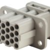 Socket contact insert, HQ, 17 pole, unequipped, crimp connection, with PE contact, 1003200000