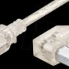 93575 USB 2.0, A-plug>B-plug angled, 0.5 m, transparent