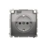Simon Basic Gniazdo wtyczkowe Schuko do wersji IP44 (moduł) 16A, 250V~,zaciski śrubowe srebrny mat. Klapka transparentna BMGSZ1B