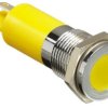 Lampka kontrolna do montażu panelowego 6 → 36V dc, Żółta 14mm LED Chrom Końcówka lutownicza RS PRO