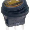 Przełącznik hermetyczny KCD8Y-12VDC 20A;podśw.żółty;4.8mm;ON-OFF;20mm