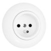 Gniazdo pojedyncze podtynkowe z ramką 2P+Z 16A biały połysk LOFTICA
