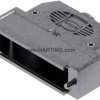 D-Sub connector housing, size: 3 (DB), straight 180°, cable Ø 3.5 to 11 mm, thermoplastic, shielded, silver, 09670250483