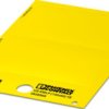 PVC device marker, (L x W) 60 x 100 mm, yellow, carrier card with 2 pcs, 0828909