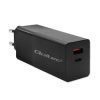 Qoltec Ładowarka GaN POWER PRO 1xUSB-C 1xUSB 100W 5-20V 1.5-5A PD Laptop Smartfon Czarna